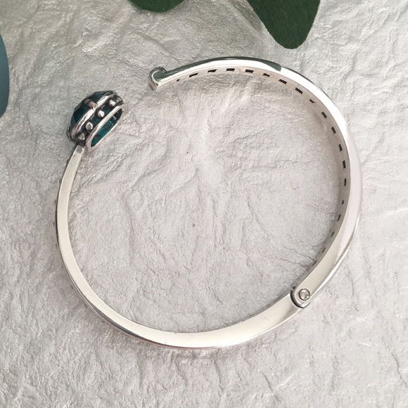 Brighton Retired Lovable Hinged Bangle Silver-Green NWOT Rare - Picture 7 of 15